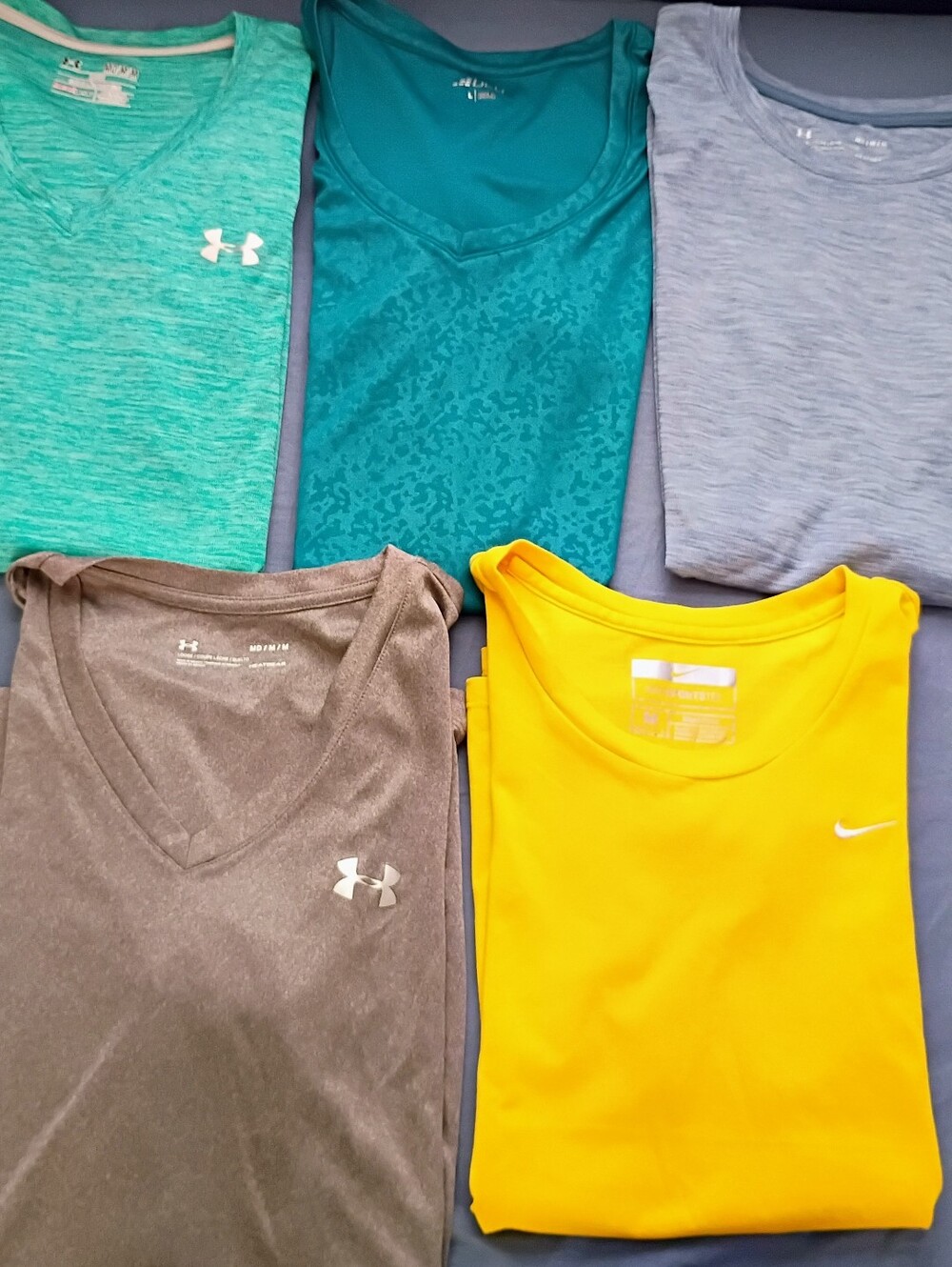 5 Active Dry-fit Shirts Size Medium